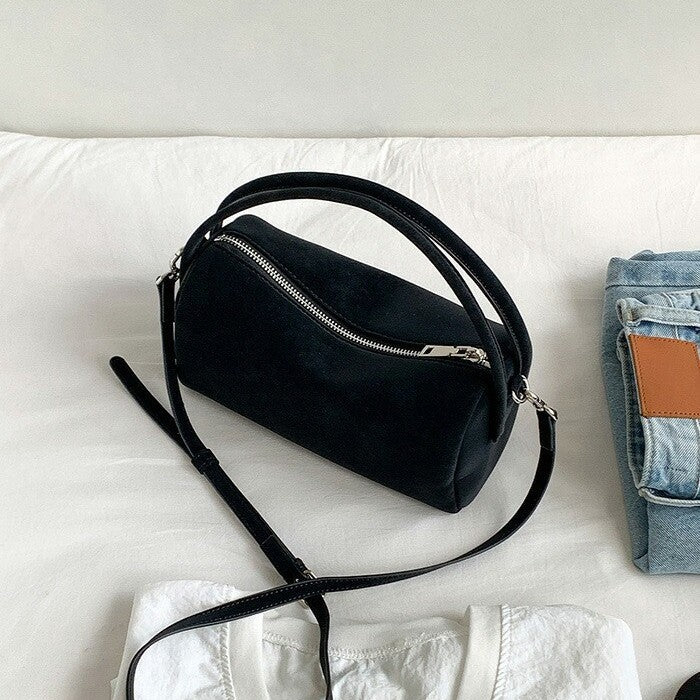 MATTE PILLOW_マット質感 ボストン型 ピローバッグ スクエア ハンドバッグ