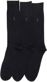 [Polo Ralph Lauren] Men's Business Socks, Set of 3, Men's Socks, 3PAIRS MICROFIBER 8080PK BLACK(001) Free (Approx. 9.8 - 11.4 inches (25.0 - 29.0 cm) [Parallel import goods], Black (001), Free size
