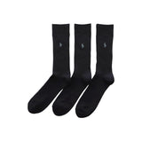Polo Ralph Lauren Socks, 3 Pair Set, One Point, Embroidery, Crew Length, Unisex, Adult