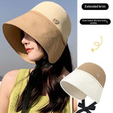 SUN SHIELD_ドーム型 ワイドブリム 顔カバー UV対策 バケットハット