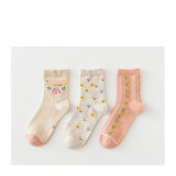 [ セット商品 ] レディース メルヘン風 パステルカラー ミドル丈 ソックス（3足）