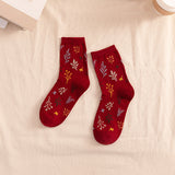 レトロニッポン_秋冬新作 レディース 和風レトロ調 ミドル丈アートソックス