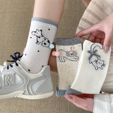 ガーリーボウ_リボン付き ガーリー ミドル丈ソックス レディース