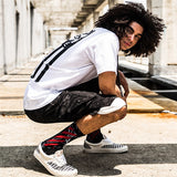 ストリート系 クラックストライプ ソックス