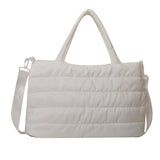 ソフトキルト_キルティング風 大容量チェック刺繍 2WAYショルダーバッグ