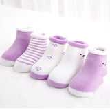 [ セット商品 ] ベビースマイル_コットンパイルソックス 厚手 ゆったり口（5足）