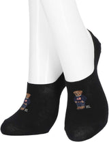 Polo Ralph Lauren 03207920 Women's Socks, Polo Ralph Lauren, Organic Cotton Blend, Denim Mini Bear, Cover Socks,