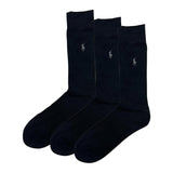 [POLO RALPH LAUREN] [ポロ ラルフローレン] メンズ ビジネス ソックス 3足セット ワンポイント ロゴ ギフト 人気 無地 男性 靴下 8083PK [並行輸入品]