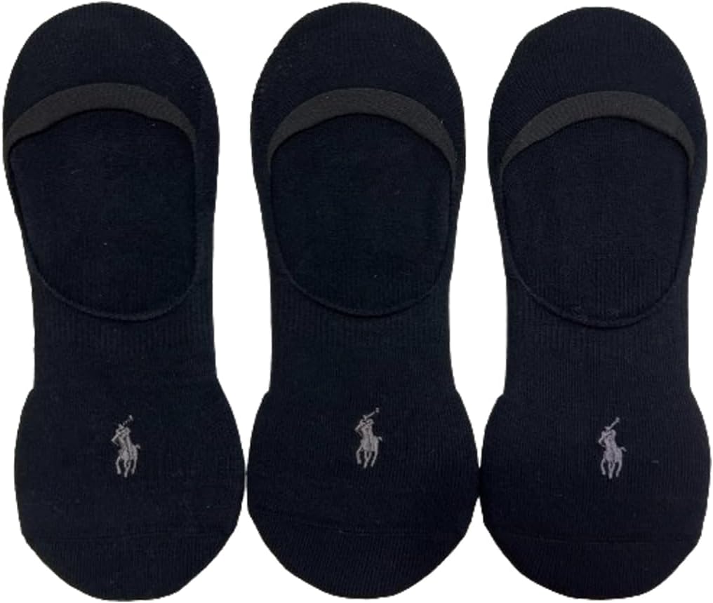 [Polo Ralph Lauren] Men's Short Socks, Sneakers, Set of 3, Casual, Cotton, Men's Socks, 8291PK BLACK(001) Free (Approx. 9.8 - 11.4 inches (25.0 - 29.0 cm) [Parallel import goods], Black (001), Free