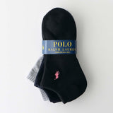 Polo Ralph Lauren 93246912 Women's Socks (3 Pair Set), Footed Pile, One-Point Sneakers Socks, Unisex Adult