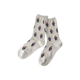 Polo Ralph Lauren 03207557 Women's Crew Socks, Polo Ralph Lauren, Organic Cotton Blend, Flag Mini Bear Allover Pattern