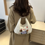 Retro Day_Retro Style Large Capacity Tote Bag for Women