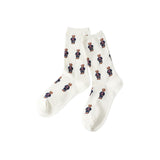 Polo Ralph Lauren 03207557 Women's Crew Socks, Polo Ralph Lauren, Organic Cotton Blend, Flag Mini Bear Allover Pattern