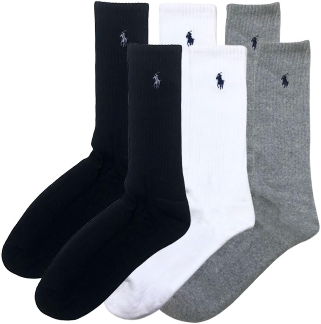 Polo Ralph Lauren 821005PK2 GHAST (072) Men's Sports High Cut Socks, 6 Pairs Set, One Point, Logo, Popular, Men's Socks, 9.8 - 11.4 inches (25.0 - 29.0 cm) [Parallel import goods], GHAST (072)