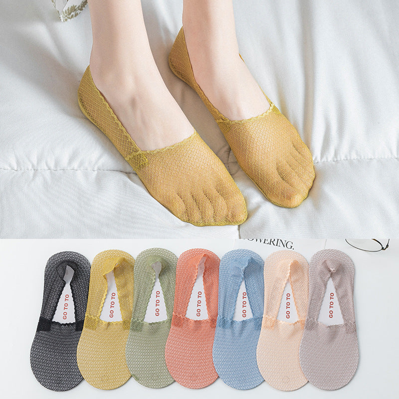 ラブリーレース フットカバー | アイスシルク薄手レディース夏用