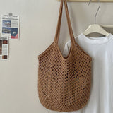 COTTON WEAVE_Cotton Yarn Braided Large Capacity Casual Tote Bag