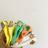 [ セット商品 ] キューティコットン_キッズ＆ベビー コーマ綿 カートゥーンソックス 可愛いデザイン（4足）