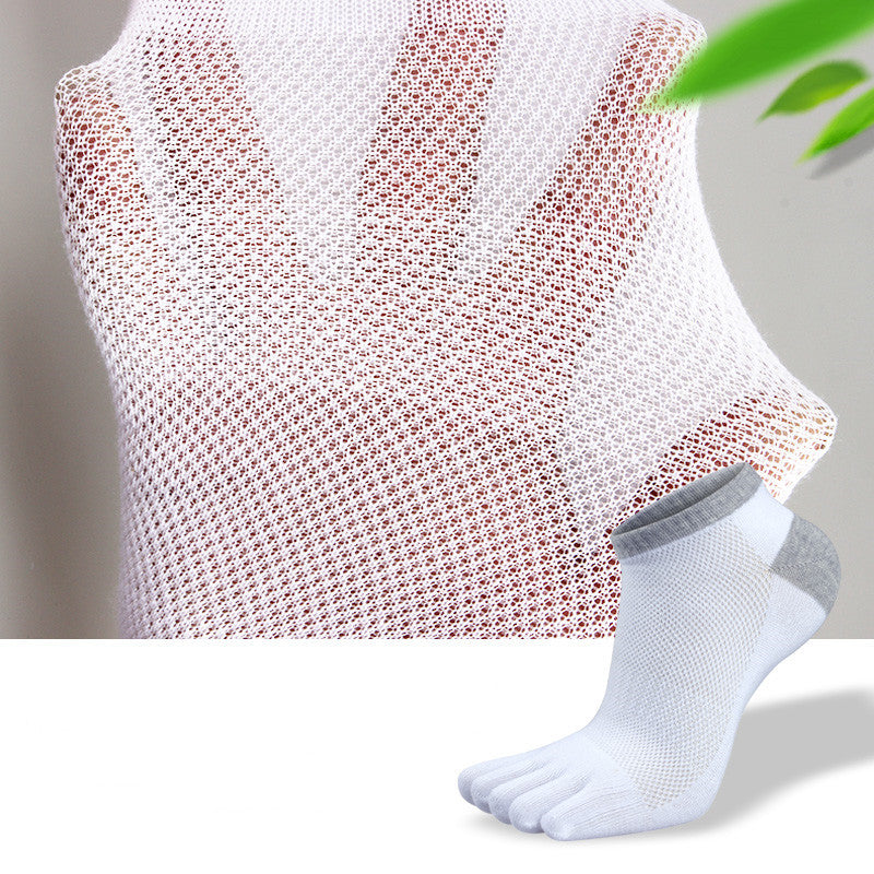 パワーステップ メンズ5本指ランニングソックス6足セット｜夏用薄手メッシュ