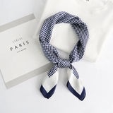 チドリシルキー_上品な千鳥格子プリント シルクレディーススカーフ