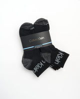 Calvin Klein Men's Cushioned Quarter Socks (6 Pack), Size Shoe Size: 7-12, Solid Black, Solid black