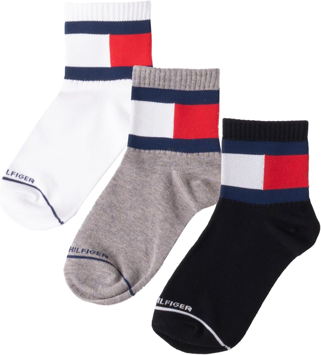 トミーヒルフィガー キッズ靴下3足セット｜子供用ショート丈スニーカーソックス
