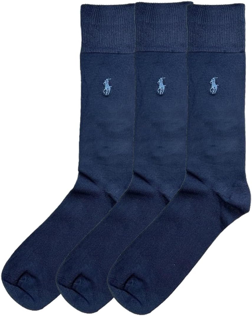 Polo Ralph Lauren 8087PK NAVY (401) Men's Business Super Soft Socks, Set of 3, One Point, Logo, Popular, Solid, Men's Socks, 9.8-11.4 inches (25.0-29.0 cm) [Parallel Import], NAVY (401), Free size