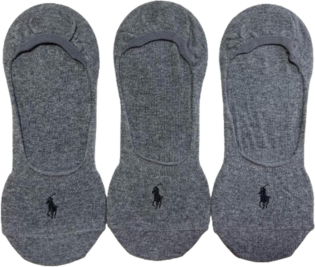 [Polo Ralph Lauren] Men's Short Socks, Set of 3, Logo, Footcover, Casual, Men's Socks, Non-slip Heel 8316PK CHARCOAL_HEATHER (011) Free (Approx. 9.8-11.4 inches (25.0-29.0 cm) [Parallel Import
