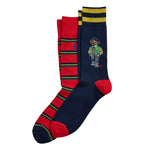 POLO Ralph Lauren ポロ ラルフローレン ポロベア 靴下 メンズ 2足セット 899879 8991036 8991037 Poloベア ボーダー クルーソックス ソックス 2P [並行輸入品]