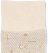 Calvin Klein 02542267 Cool Random Block Sole Mesh Crew Length Casual Socks Men's Socks, Present, Gift, 21. Beige, 9.8-10.6 inches (25-27 cm), 21. beige, 25.0-27.0 cm