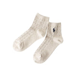 Polo Ralph Lauren 03207386 Women's Socks, One Point, Cable, Short Socks,