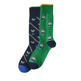 POLO Ralph Lauren ポロ ラルフローレン ポロベア 靴下 メンズ 2足セット 899879 8991036 8991037 Poloベア ボーダー クルーソックス ソックス 2P [並行輸入品]