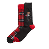 POLO Ralph Lauren ポロ ラルフローレン ポロベア 靴下 メンズ 2足セット 899879 8991036 8991037 Poloベア ボーダー クルーソックス ソックス 2P [並行輸入品]