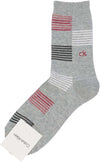 Calvin Klein 02542270 94. Middle Gray 25-27 cm Border Block Mid Length Casual Socks for Men Socks Men Gift, 94. middle gray, 25.0-27.0 cm