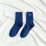 レディース レインボー刺繍ソックス | カジュアルおしゃれファッション（10足/5足/1足）