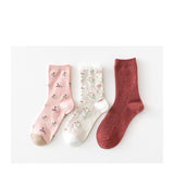 [ セット商品 ] レディース メルヘン風 パステルカラー ミドル丈 ソックス（3足）