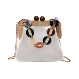 クリスタ_クリア バケット チェーン ショルダーバッグ レディース