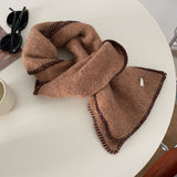 カラーブレンド_冬用 配色アクセント あったか無地マフラー