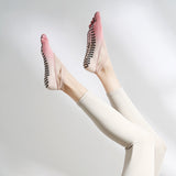 ヨガフィット5_レディース 四季 グラデーション レースアップ ノンスリップ 5本指ヨガソックス