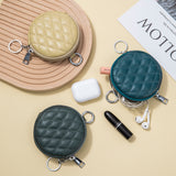 ミニクチュール_ラウンド型 ダイヤキルティング レザーコインケース コンパクト