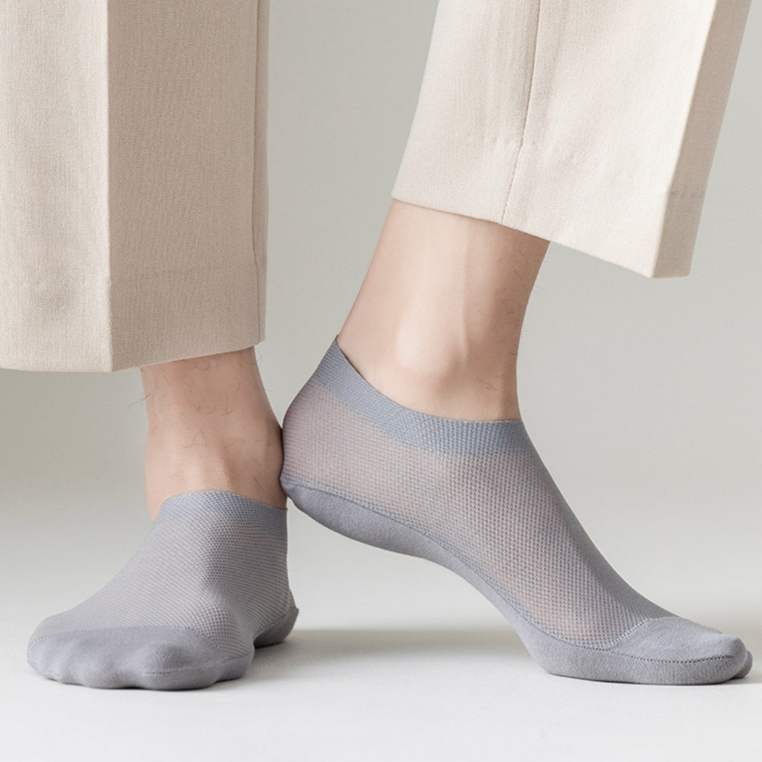 [ セット商品と単品商品] クールメッシュ_メンズ メッシュ 通気性 コットン インビジブルソックス（4足/1足）
