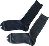 Polo Ralph Lauren Men's One-Point Embroidery, Solid Ribbed, Business Socks, Crew Length, 2 Pair Set, Socks Gift Set, Navy x Charcoal