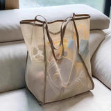Clear Mesh One-Shoulder Bag - Lightweight, Large Capacity