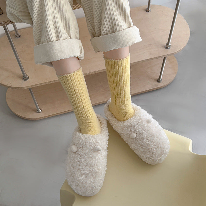 デイリーウォーム_レディース 厚手 コージー ルーズ ミドル丈ソックス