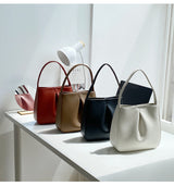 プリーツベル_レトロエレガント PUプリーツ ミニハンドバッグ レディース