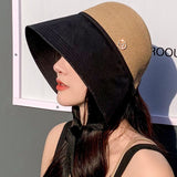 SUN SHIELD_ドーム型 ワイドブリム 顔カバー UV対策 バケットハット