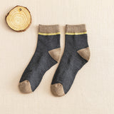 カラーブロック_メンズ 配色 ミドル丈 ソックス ベーシックスタイル