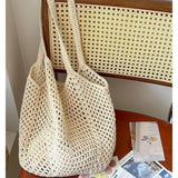 COTTON WEAVE_Cotton Yarn Braided Large Capacity Casual Tote Bag