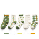 [ セット商品 ] キッズフレンズ_キッズ チューブソックス 男の子・女の子用 カワイイデザイン（5足）