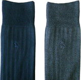 Polo Ralph Lauren Men's One-Point Embroidery, Solid Ribbed, Business Socks, Crew Length, 2 Pair Set, Socks Gift Set, Navy x Charcoal