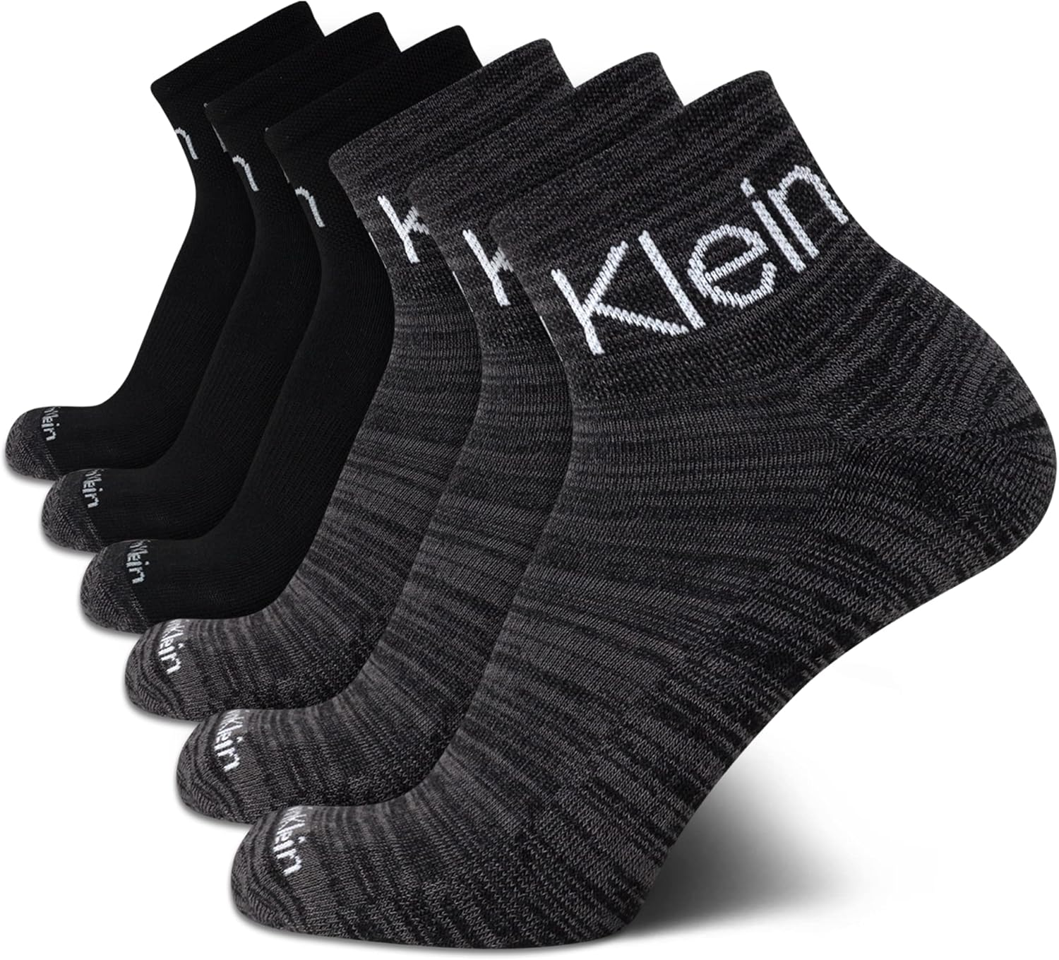 Calvin Klein Men's Cushioned Quarter Socks (6 Pack), Size Shoe Size: 7-12, Solid Black, Solid black